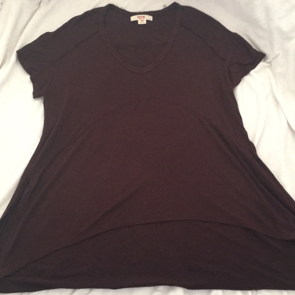 Loose Burgundy V Neck Blouse